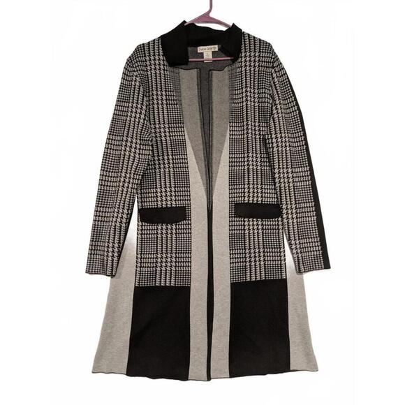 Cherie Colette Elegant Houndstooth Duster Sweater Coat - XL - Picture 1 of 6